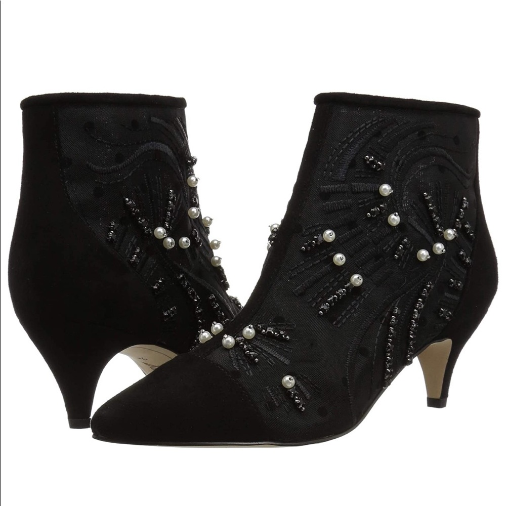 Sam Edelman Kami Mesh Suede Black Bootie 6.5